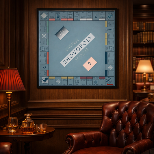 Shovopoly Party Poster & 2x Card with Grooves image 1