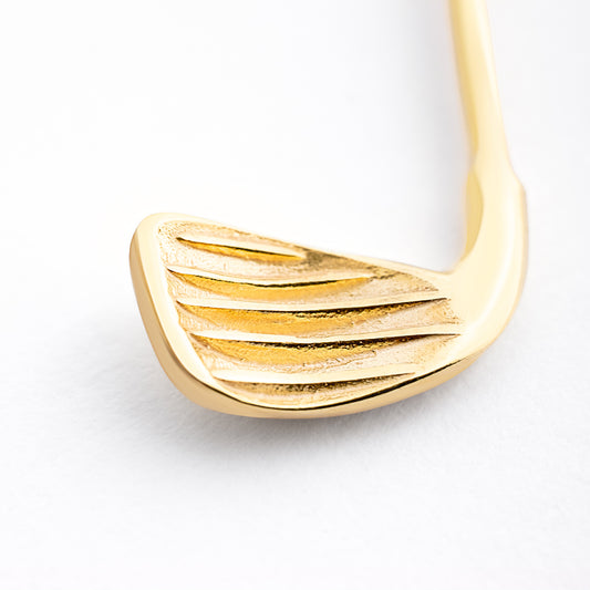 gold golf club pendant close-up – Who's Your Caddy spoon locket necklace