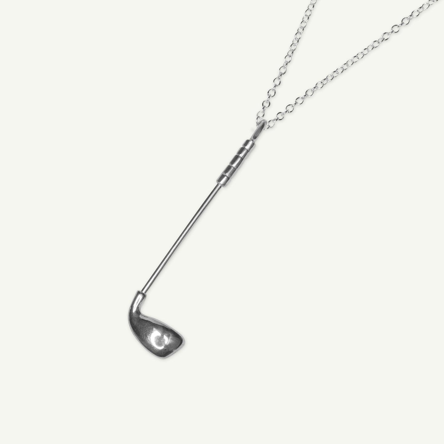 back view of Who's Your Caddy – silver mini spoon stash necklace