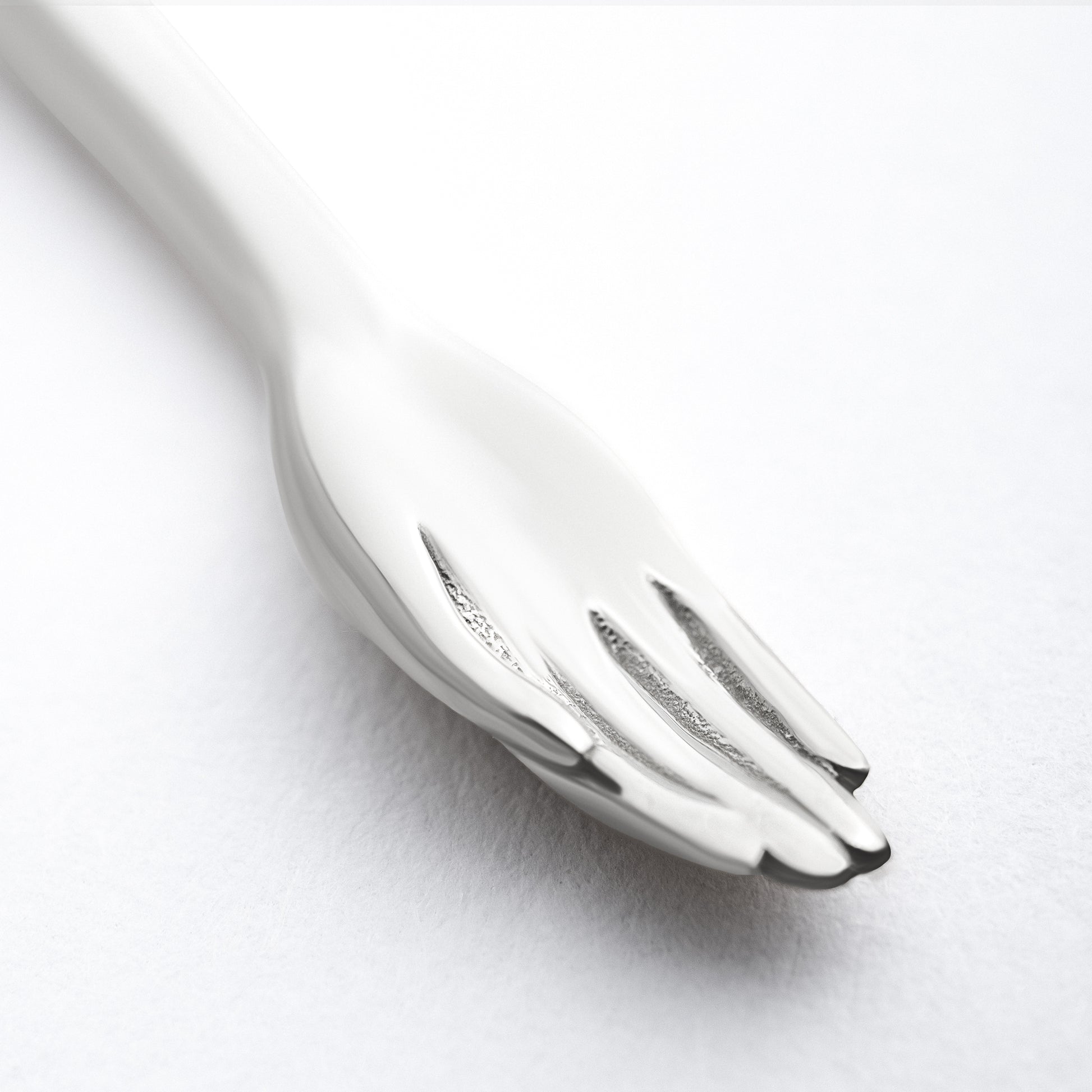 silver arm pendant necklace close-up – The Anglesea Arm mini spoon jewelry