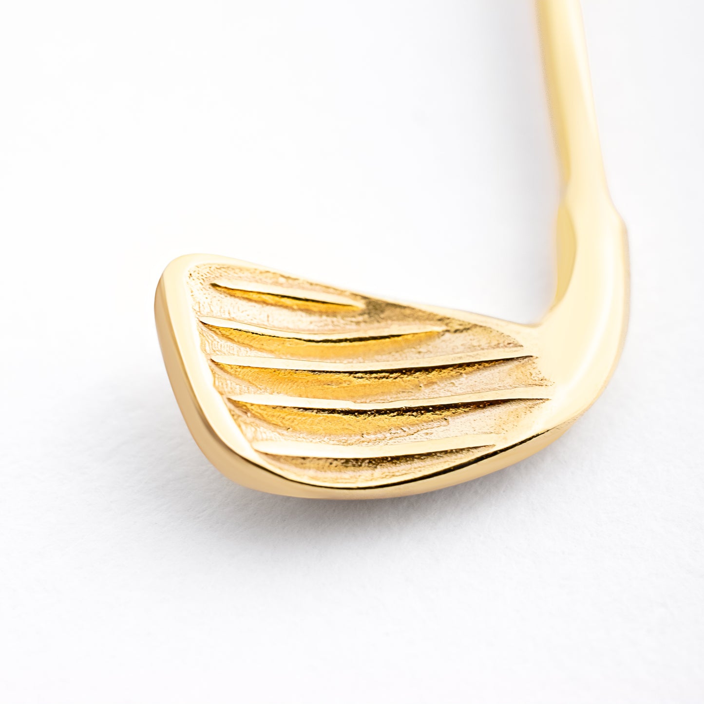 gold golf club pendant close-up – Who's Your Caddy spoon locket necklace
