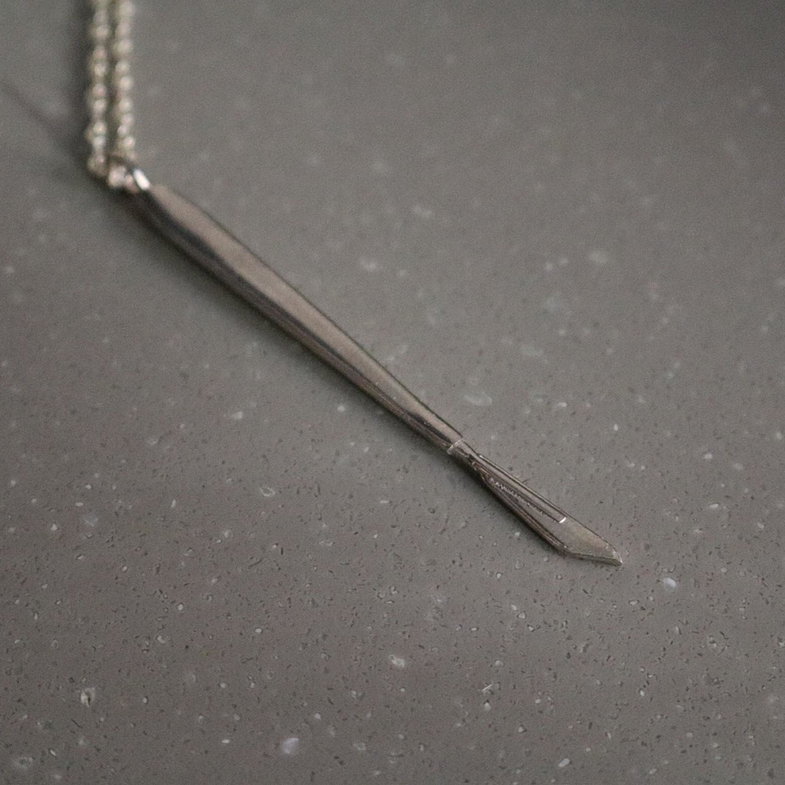 Silver scalpel necklace