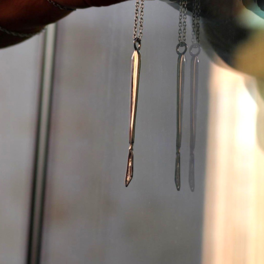 silver bump spoon scalpel necklace